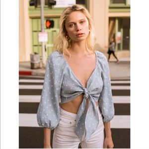 Reformation linen tie top